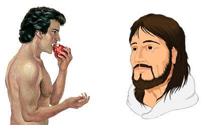 The first man, Adam, disobeyed God and brought sin and death into the world