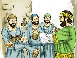 He called his ten servants and gave each a large sum of money.