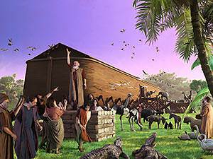 Because men were so wicked, God sent a great flood which destroyed every person except Noah and his family