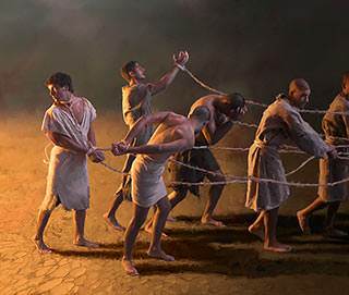 human beings were sold as slaves.