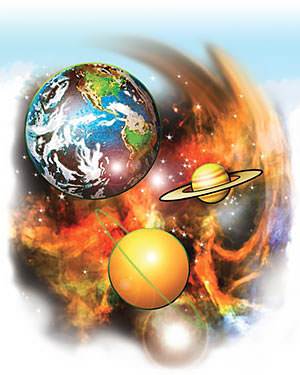 In the beginning, God created the heavens and the earth (illustration by Stephen Bates)