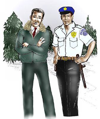 Just then Mr. Foster and a policeman stepped into the clearing.