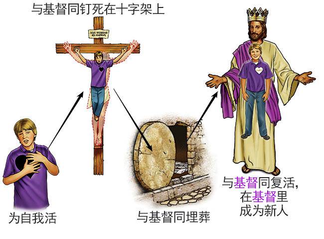 (1) God brought an end to my old SELF-controlled life, (2) God made me a new person in Christ, and (3) God gave Christ to live in me as my new master