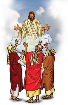 the Lord Jesus went up, up, up into the sky