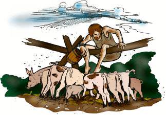 He was so hungry that he wanted to eat the husks that he was feeding to the hogs.