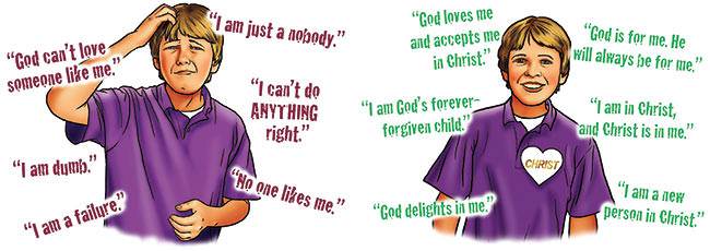 God is not pleased when I believe Satan’s lies. He is pleased when I believe His truth. (illustration by Stephen Bates)