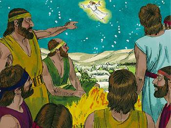 His birth was announced to shepherds in nearby fields by the angel of the Lord