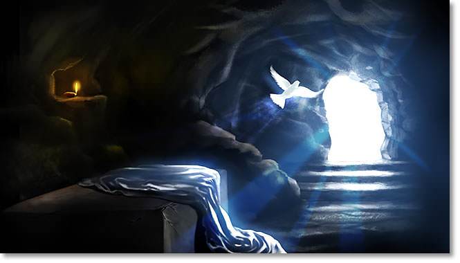 The linen cloth which had been wrapped around Jesus' body was lying there undisturbed