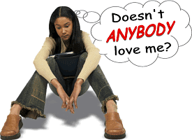 lonely girl asking if anybody loves her